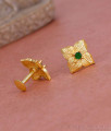 Regular Use Gold Plated Earring Gren Stone Leaf Studs ER5374 Regular Use Gold Plated Earring Gren Stone Leaf Studs ER5374