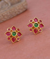Beautiful Kemp Stone Floral Stud Earring Gold Finish ER5377