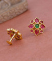 Beautiful Kemp Stone Floral Stud Earring Gold Finish ER5377
