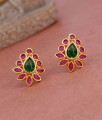 Bridal Wear Gold Imitation Kemp Stone Earring Flower Design ER5379