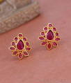 Beautiful Full Ruby Stone Gold Plated Stud Earring For Women ER5380 Beautiful Full Ruby Stone Gold Plated Stud Earring For Women ER5380
