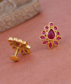 Beautiful Full Ruby Stone Gold Plated Stud Earring For Women ER5380 Beautiful Full Ruby Stone Gold Plated Stud Earring For Women ER5380