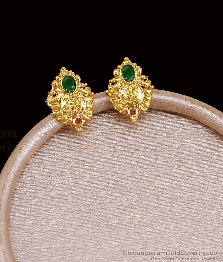 Lakshmi Design Ad Stone Gold Stud Earring For Daily Wear ER5384