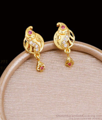 New Model Ruby White Stone Gold Stud Earrings For Women ER5388