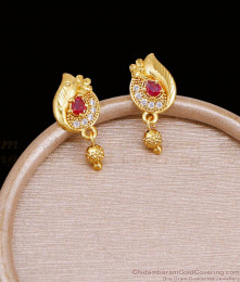 Light Weight Gold Imitation Stud Earring With Ad Stone ER5395