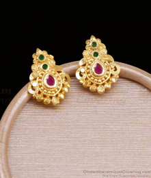 Daily Wear One Gram Gold Stud Earring With Ad Stone ER5397