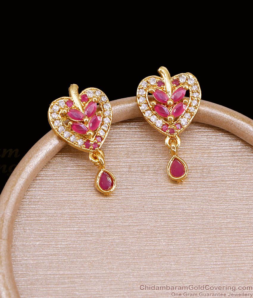 Attractive Ad Stone Heart Studs Gold Imitation Earring ER5399 Attractive Ad Stone Heart Studs Gold Imitation Earring ER5399