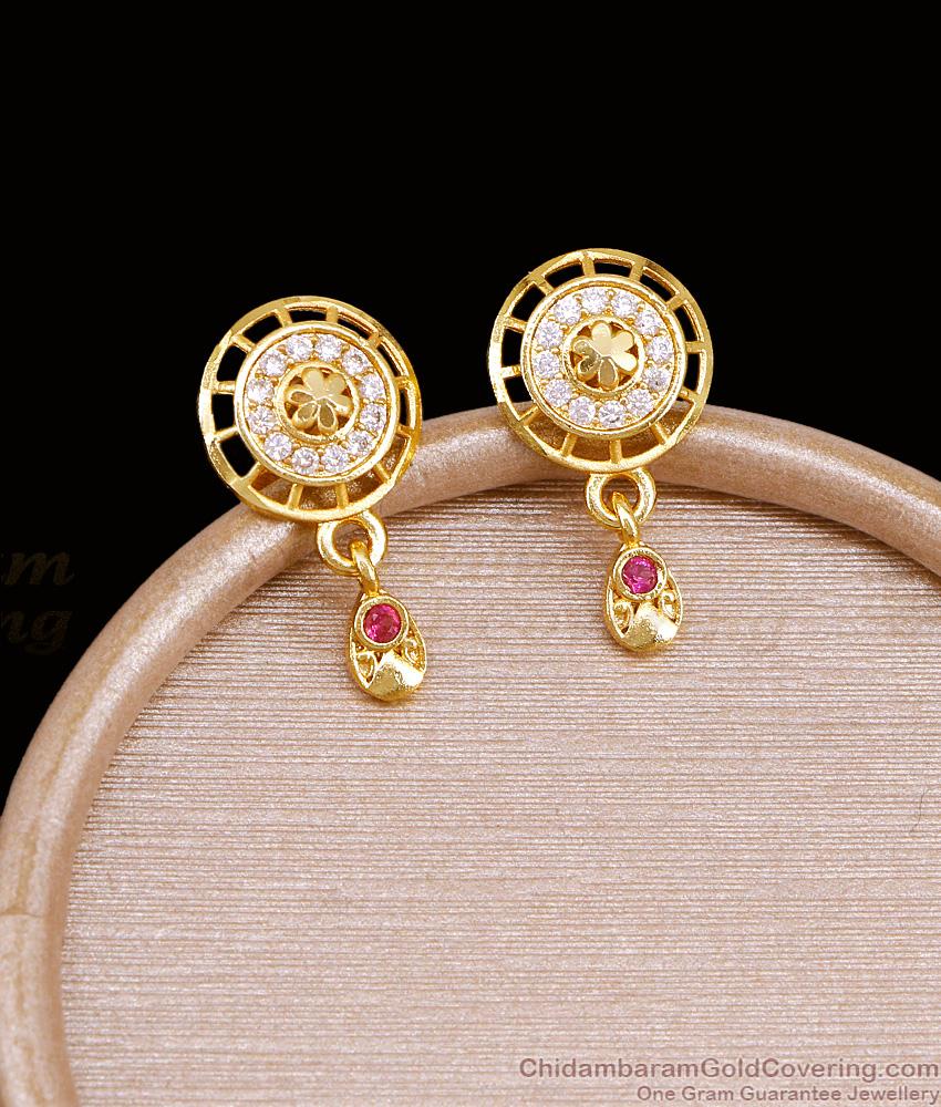 Latest Micro Gold Polish Ad Stone Earring For Party Wear ER5400 Latest Micro Gold Polish Ad Stone Earring For Party Wear ER5400