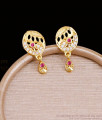 High Quality Gold Plated Peacock Earring With Ruby White Stone ER5401 High Quality Gold Plated Peacock Earring With Ruby White Stone ER5401