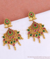 Grand Bridal Wear Kemp Stone Gold Imitation Earring Collections ER5407