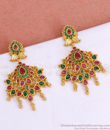Grand Bridal Wear Kemp Stone Gold Imitation Earring Collections ER5407