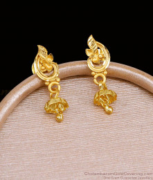 Latest Two Gram Gold Floral Jhumkas Bridal Earring Collections ER5411 Latest Two Gram Gold Floral Jhumkas Bridal Earring Collections ER5411