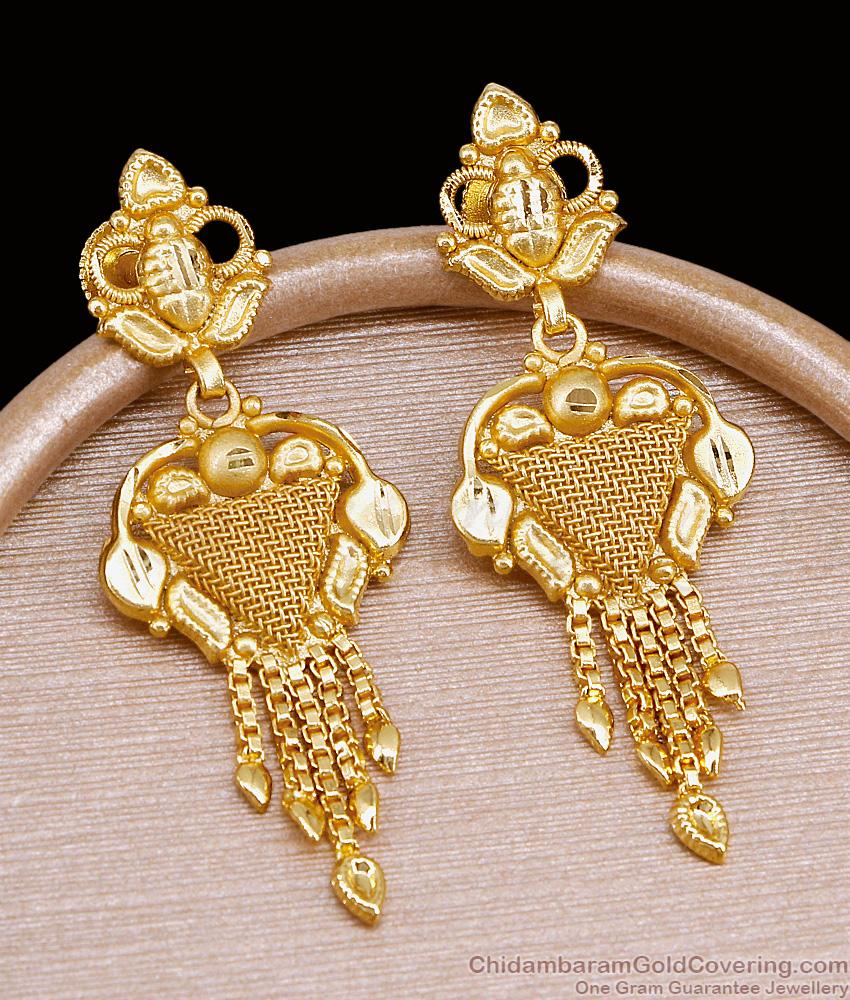 High Quality Forming Gold Long Dangler Earring For Brides ER5412 High Quality Forming Gold Long Dangler Earring For Brides ER5412
