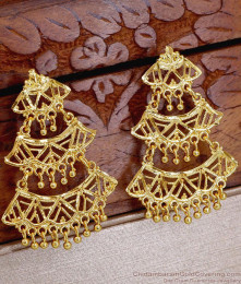One Gram Gold Layered Earring Screw Back Danglers Shop Online ER5413 One Gram Gold Layered Earring Screw Back Danglers Shop Online ER5413