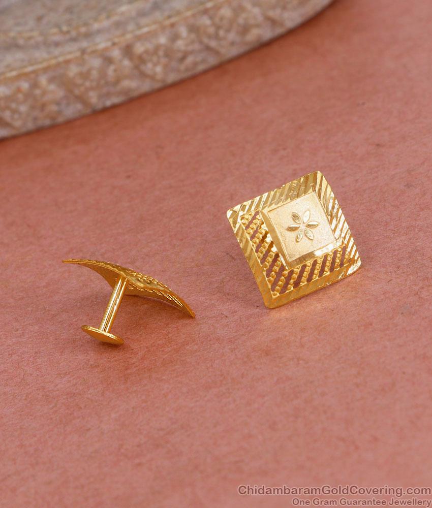 Light Weight Gold Design Stud Earring Flower Design For College Wear ER5417 Light Weight Gold Design Stud Earring Flower Design For College Wear ER5417