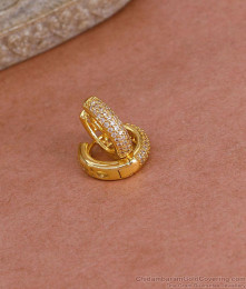 American Diamond Hoop Earring Gold Plated Jewelry Online ER5420