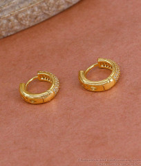 American Diamond Hoop Earring Gold Plated Jewelry Online ER5420 American Diamond Hoop Earring Gold Plated Jewelry Online ER5420