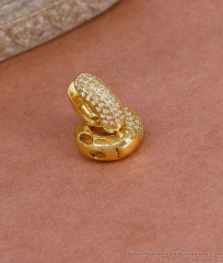 Sparkling White Stone Diamond Hoops Gold Imitation Earring ER5422