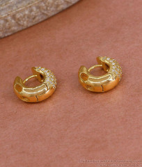 Sparkling White Stone Diamond Hoops Gold Imitation Earring ER5422 Sparkling White Stone Diamond Hoops Gold Imitation Earring ER5422