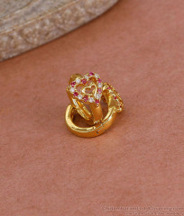 Stylish Heart Shaped Gold Plated Hoop Earring With Stone ER5423