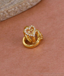 Full White Stone Heart Shaped Hoop Earring For Women Fashion ER5424