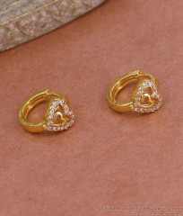 Full White Stone Heart Shaped Hoop Earring For Women Fashion ER5424 Full White Stone Heart Shaped Hoop Earring For Women Fashion ER5424