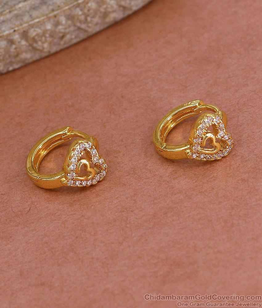 Full White Stone Heart Shaped Hoop Earring For Women Fashion ER5424 Full White Stone Heart Shaped Hoop Earring For Women Fashion ER5424