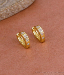 Light Weight White Stone Gold Hoop Earring At Affordable Price ER5426 Light Weight White Stone Gold Hoop Earring At Affordable Price ER5426