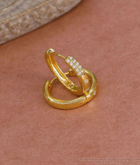 Buy Micro Gold Plated Small Hoop Earring With White Stone ER5427