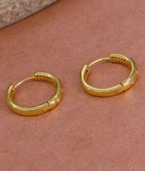 Buy Micro Gold Plated Small Hoop Earring With White Stone ER5427 Buy Micro Gold Plated Small Hoop Earring With White Stone ER5427