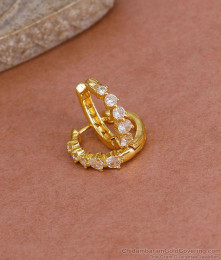 High Quality 1 Gram Gold Plated Hoop Earring Ad Stone Design ER5430