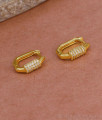 Elegant Gold Imitation White Stone Hoop Earring At Affordable Price ER5431 Elegant Gold Imitation White Stone Hoop Earring At Affordable Price ER5431