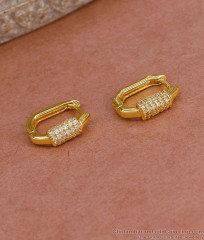 Elegant Gold Imitation White Stone Hoop Earring At Affordable Price ER5431 Elegant Gold Imitation White Stone Hoop Earring At Affordable Price ER5431