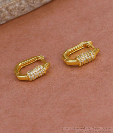 Elegant Gold Imitation White Stone Hoop Earring At Affordable Price ER5431 Elegant Gold Imitation White Stone Hoop Earring At Affordable Price ER5431