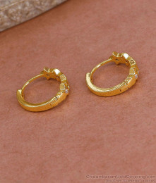 Trendy White Stone Gold Imitation Hoop Earring Star Design ER5434 Trendy White Stone Gold Imitation Hoop Earring Star Design ER5434