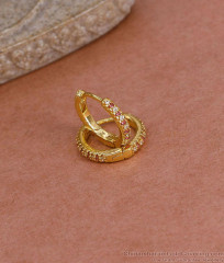 Small Gold Imitation Stone Hoop Earring For Regular Use Online ER5435