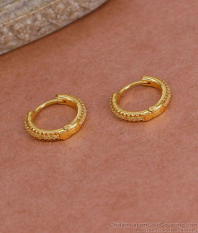 Beautiful White Stone Gold Plated Hoop Earring Shop Online ER5436
