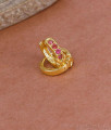 Stylish Ruby Stone Gold Imitation Hoop Earring For Daily Wear ER5438