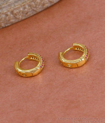 Stylish Ad Stone Gold Imitation Hoop Earring At Affordable Price ER5445