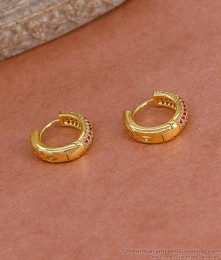 Stylish Ad Stone Gold Imitation Hoop Earring At Affordable Price ER5445