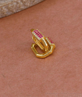 High Quality Gold Imitation Ad Stone Hoop Earring For Regular Use ER5446