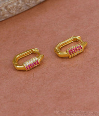 High Quality Gold Imitation Ad Stone Hoop Earring For Regular Use ER5446