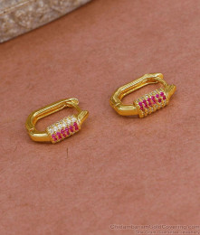 High Quality Gold Imitation Ad Stone Hoop Earring For Regular Use ER5446