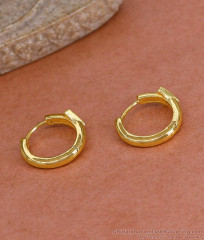 Buy Ruby Stone Micro Gold Polish Hoop Earring For Daily Wear ER5447