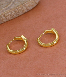 Buy Ruby Stone Micro Gold Polish Hoop Earring For Daily Wear ER5447
