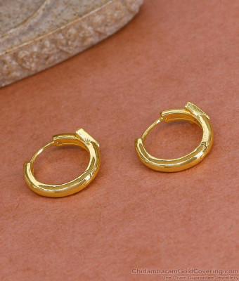 Buy Ruby Stone Micro Gold Polish Hoop Earring For Daily Wear ER5447