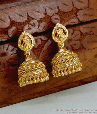 Premium Quality One Gram Gold Jhumki Earring Bridal Wear Design ER5451