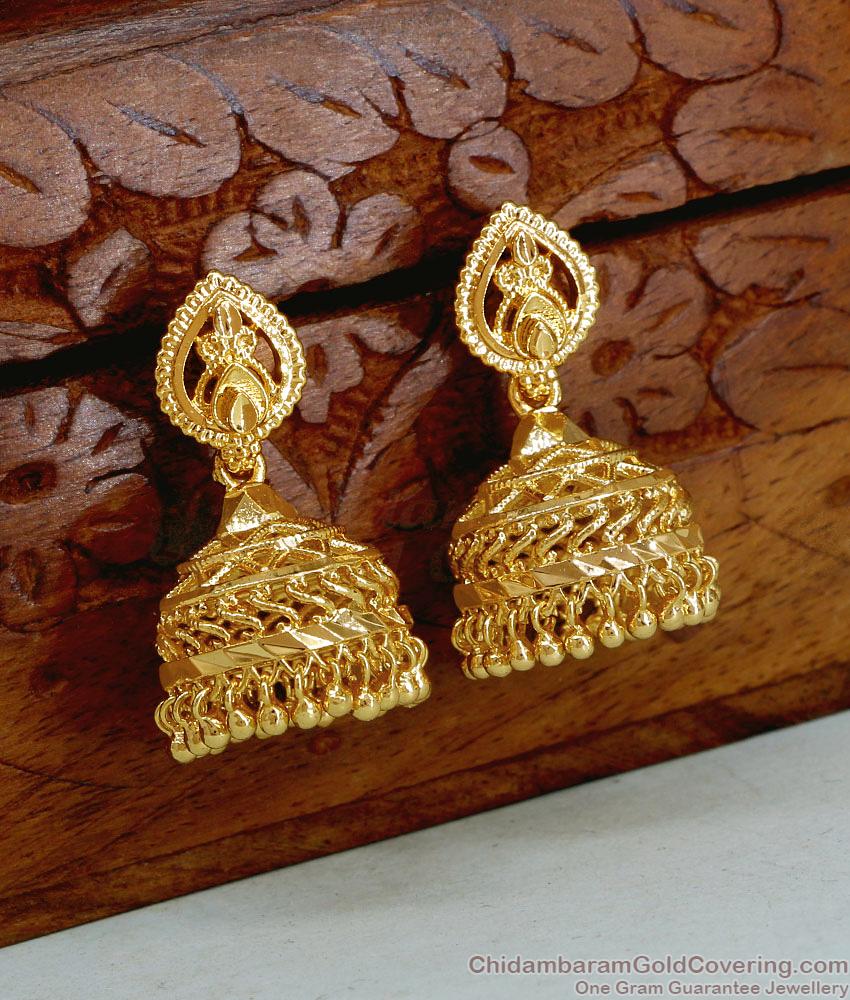 Premium Quality One Gram Gold Jhumki Earring Bridal Wear Design ER5451