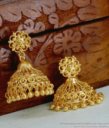 Big Bridal Jhumki Gold Imitation Umbrella Earring Without Stone Online ER5453