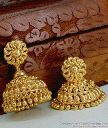 Very Big Umbrella Jhumka Gold Micro Plated Mango Design For Wedding ER5454